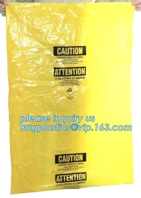 Red, Black, Yellow, Colored, Transparent Clear - Plain Or Printed, Printed Asbestos Bag, Asbestos Waste Bag