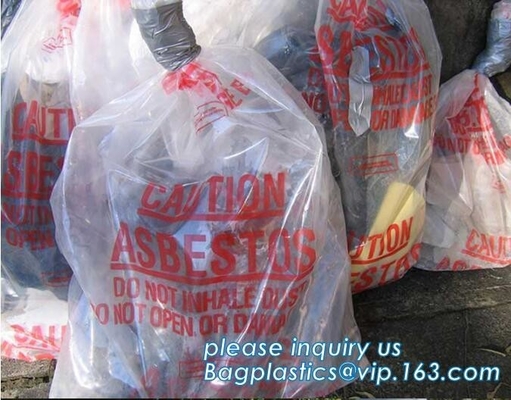 Red, Black, Yellow, Colored, Transparent Clear - Plain Or Printed, Printed Asbestos Bag, Asbestos Waste Bag