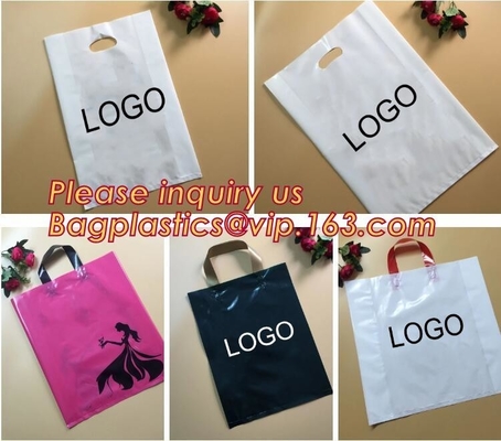 Biodegradable ldpe soft loop handle plastic bags with customized logo printed,Corn Starch Made Printed Biodegradable Sof