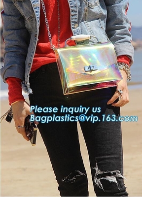 Translucent color fashion PVC handbag, ladies shoulder bag pu/pvc Women Handbags, Womens Clear Tote Bags for Shoulder Cl