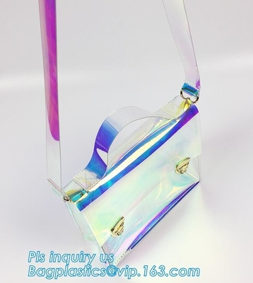 beach bag pvc handbag for women, Full Chevron Prints PVC Lady Shoulder Handbag With Interior Pocket, pvc, tpu, eva bags