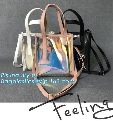 Classical Colorful PVC Wallet Bag Pouch Bag shoulder bag, PVC Crossbody Bag For School Travel Girls, Tote Bag Clear Shou
