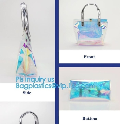 Tote Bags for Shoulder Clear Purse PVC Transparent Handbags, laser pvc shopping bag fashion transparent PVC tote handbag
