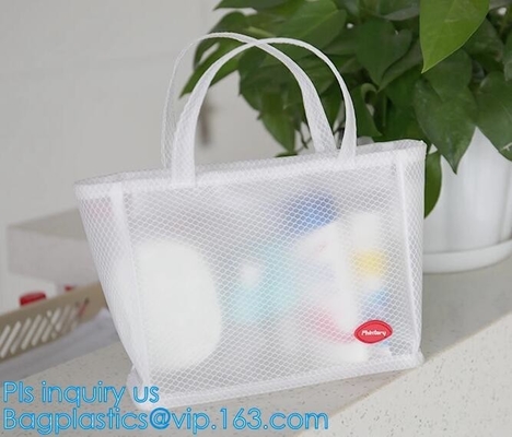 polyester outdoor tote beach mesh bag for women/fashion nylon mesh shopping handbag, Nylon Mesh Beach Bag, carry, wallet