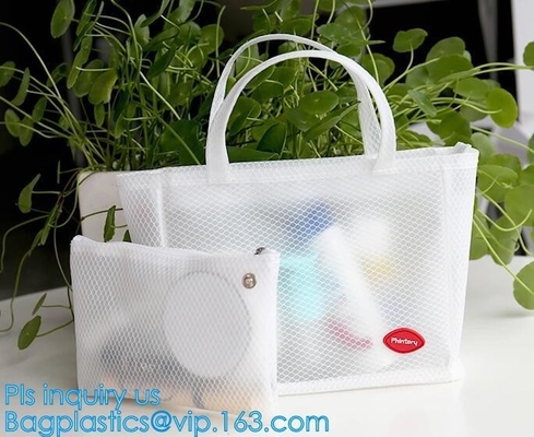 polyester outdoor tote beach mesh bag for women/fashion nylon mesh shopping handbag, Nylon Mesh Beach Bag, carry, wallet