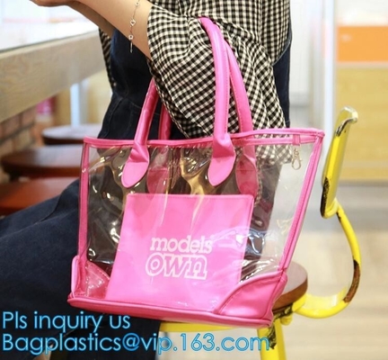 print shiny pvc shopping shoulder tote bag for women, Unisex PVC Cross Body Bag Shoulder Bag, Shoulder Tote Pouch Clear