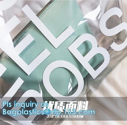 plastic makeup pouch PVC portable cosmetic bag, pvc tube handle bags,pvc clear plastic handle bags,pvc pipe handle bag
