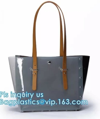 Leisure PVC Purple Handbag For Ladies, Promotional Handbags, Summer Beach Bag PVC Clear Transparent Handbag Women Should