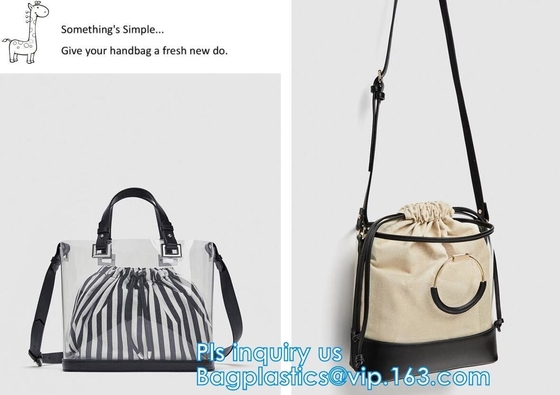 fashion pvc mirror vinyl shopping bag with printing, Recyclable Durable Clear PVC Shopping Bag with Button Closure, tote