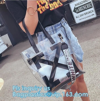 Bow Handle Hanger Zipper Lock Cosmetic Pvc Bag With k, handle bag gift clear vinyl plastic packaging zipper bags w