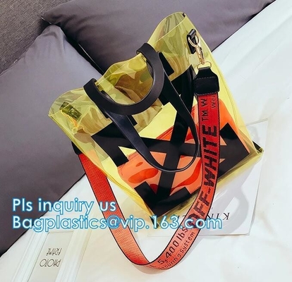 Bow Handle Hanger Zipper Lock Cosmetic Pvc Bag With k, handle bag gift clear vinyl plastic packaging zipper bags w