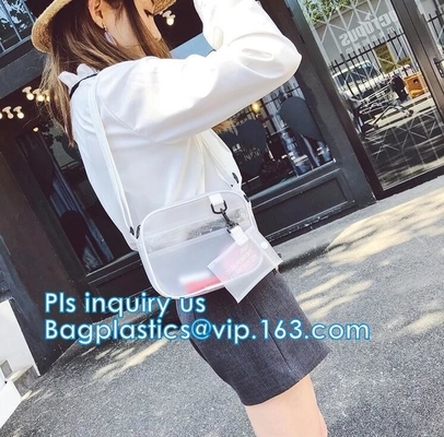 Stadium Purse PVC Handbag Chain Crossbody Bag, holographic transparent pvc handbag korean crossbody jelly bag, Travel ma