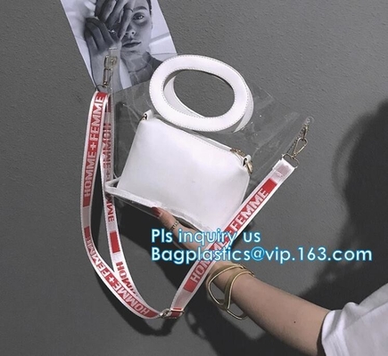 tote bag pu waterproof beach package handbag, Colorful PVC PU Handbag For Woman, Beach Bag Women Handbag With Cotton Rop