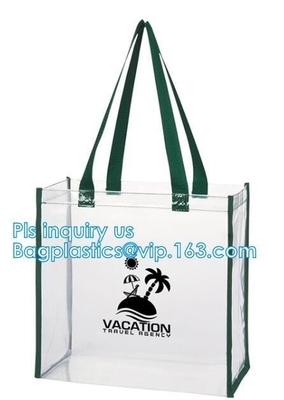 Promo PVC Plastic Shopping Handle Bag, Handling clear pvc blanket bags, handle reusable clear vinyl pvc cosmetic bags fo