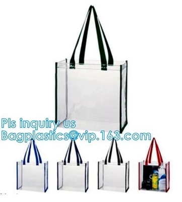 Bulk handle pvc cosmetic bags pvc mini cosmetic bag clear pvc bag, pvc tube handle bag with button closure, PVC Handle B