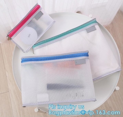 cosmetic mesh zipper bag for promotional gifts and cosmetics, Nylon Mesh Makeup Cosmetic Bag Clear Mesh Make up Cosmetic