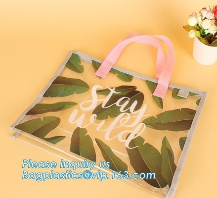 PVC Cosmetic Gift Bags Diy Christmas Packing Bags, bags with handle for retail display, Organizer Storage Bag Large PVC