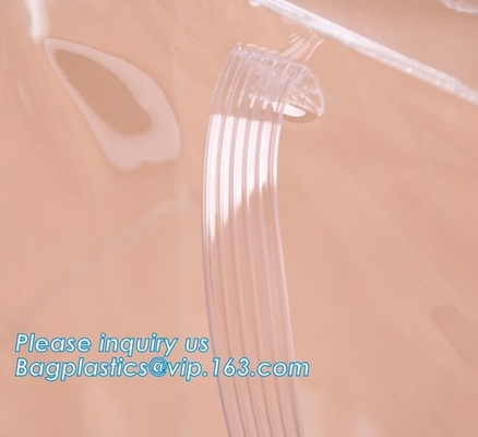 OEM Zippered Blanket Organizer Storage Bag Large PVC Quilt Bag, Vinyl Bags With Handles Clear Makeup Set PVC Zipper Bag