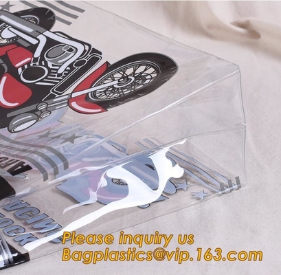 Promotional Plastic eco-friendly transparent clear handle PVC bag for toy,Newest sale plastic handle waterproof PVC wine
