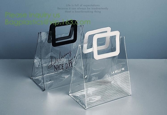 Fashionable big colorful Laser PVC shopping storage bag with handle and accept custom,vinyl mirror surface pvc tote shop