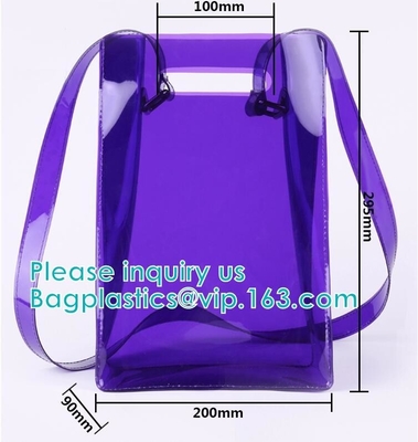 Backpack bag, Shoulder bag,Promotional Waterproof CosmetiClear Vinyl Bags With Handles Clear Makeup Set PVC Zipper Bag,