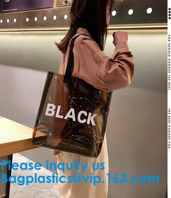 Custom Fashion New Design Women Hologram Handbag Jelly Pvc Clear Shoulder Bag Iridescent Tote Bag
