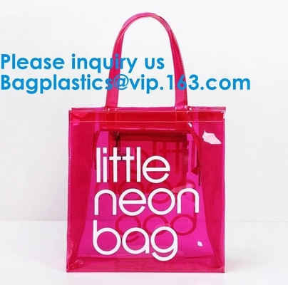 Clear Shopping Bag PVC Handbag Fashion Big Bags Jelly Package Large Transparent Tote Bag Shoulder Bag Leisure Beach Bag