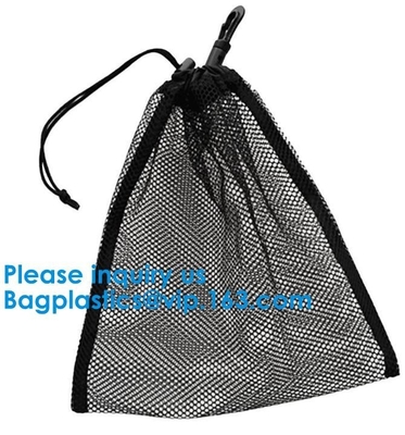Promotion Small Polyester Mesh Drawstring Bag Customs Size and Logo printing Round Bottom Drawstring Mesh Bag For Sport,