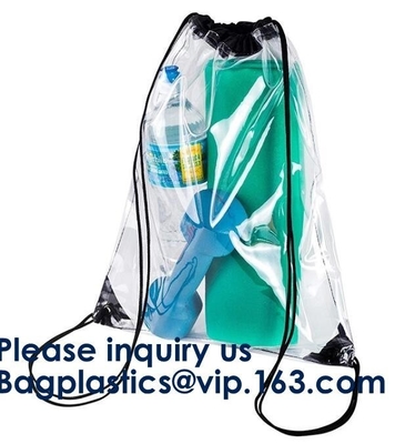 Promotion Small Cloth Gift Clear Pvc Drawstring Backpack Bag,Fashion Transparent Clear PVC Drawstring Bags Bagease pac