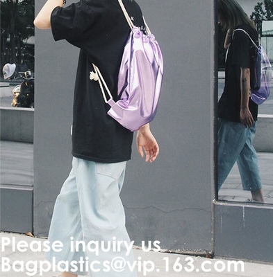Drawstring PU Leather Pouch Bag For Spray Hydrating Facial Care Instrument,Iridescent Pu Faux Leather Cinch Drawstring B