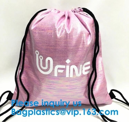 Fashionable Metallic Silver PU Leather Gym Drawstring Bag,Leather Backpack SKULL Gym Drawstring Backpack String Bag