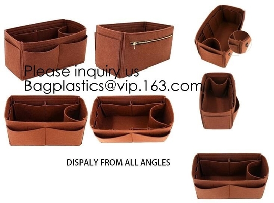 Makeup Bag, Purse, Organizer insert, Travel Felt Tote Bag Eco Felt Shopping Bag Women Bag Handbag Ladies Hand Bags