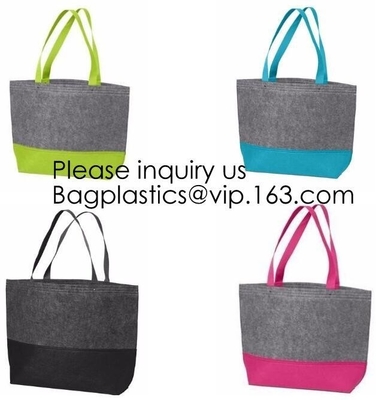 Fashion Ladies Felt And PU Leather Shoulder Bag Women Handbags Felt Tote Bag,Felt Laptop Bags,Felt Laptop Case,Felt Lapt