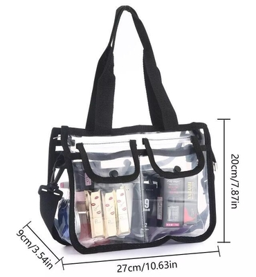 Multifunctional Large Capacity Travel Handle Make Up Clear PVC Cosmetic Bag, HoloGraphic cosmetic bag