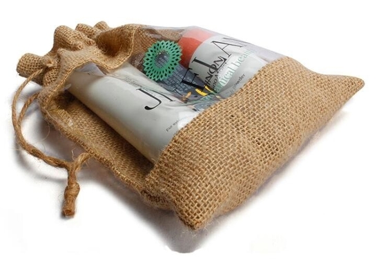 vinyl drawstring organza gift bags, Jute PVC bag, Drawstring Jute window bag, Jute PVC window, Transparent PVC Window
