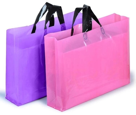 Cloth Packaging, Apparel Bags, Merchandise Pink and Purple Thick Plastic PVC Gift Bags Retail Clothing Shopping Bags
