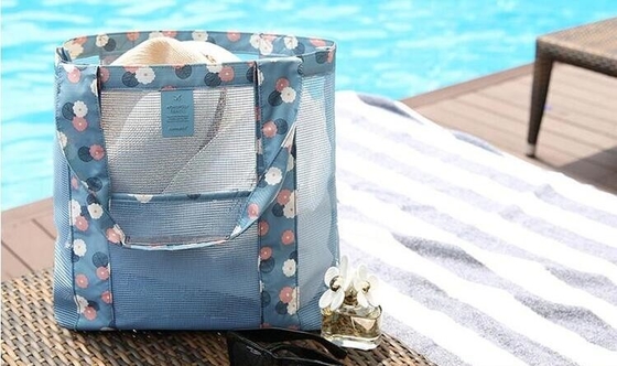 fashion handbags customised plastic pvc tote beach bag transparent, Travel Beach Camping Mesh Shoulder Tote Beach bag