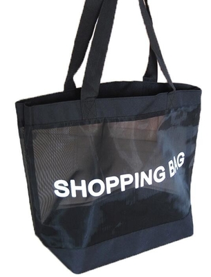 Mesh Beach Bags, Grocery Produce Tote Bag With Zipper & Pockets For Gym, Picnic, Shopping Or Travel