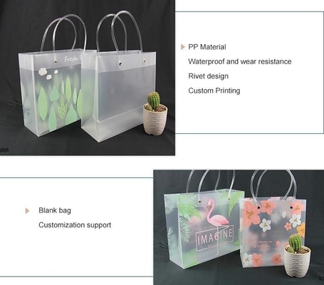 Frosted Plastic Gift Bags, Large Merchandise Retail Clothing Grocery Boutique Shopping Bags With Handles, Multi Colors