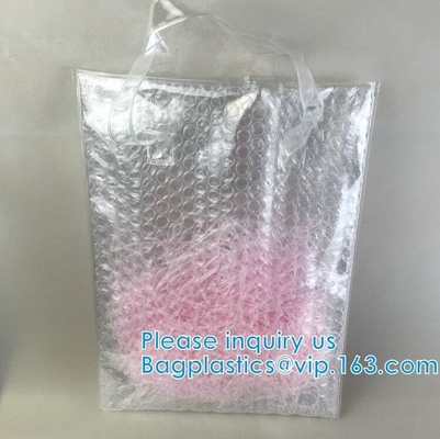 Shopping Bags With Bubble Padded Mailer Metallic Bubble Apparel Bag, Customized Bubble Pouch Bags Holographic Surface