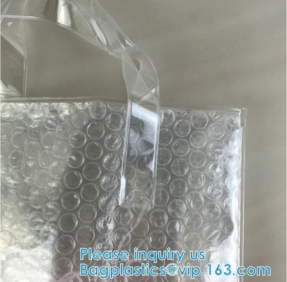 Shopping Bags With Bubble Padded Mailer Metallic Bubble Apparel Bag, Customized Bubble Pouch Bags Holographic Surface