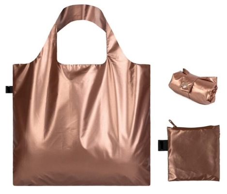 Customised Logo Metallic Color Reusable Shopping Bags Tote, Eco Foldable Shopping Carry Bag Grocery, Foldable Travel Bag