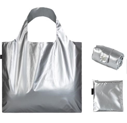Customised Logo Metallic Color Reusable Shopping Bags Tote, Eco Foldable Shopping Carry Bag Grocery, Foldable Travel Bag