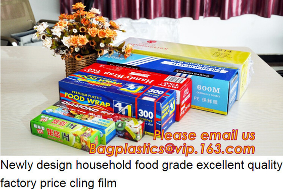 food plastic wrap, High quality and safety transparent best fresh hot blue Jumbo roll cling film 1500m