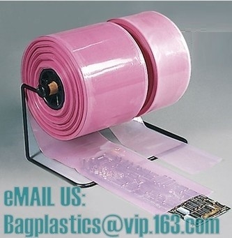 Poly tubing with customer printing and anti static tube film, gusset poly tubing on roll Conductive Poly Tubing from Pre