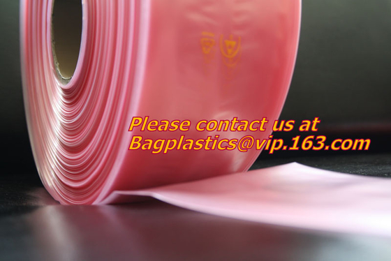 Poly tubing with customer printing and anti static tube film, gusset poly tubing on roll Conductive Poly Tubing from Pre