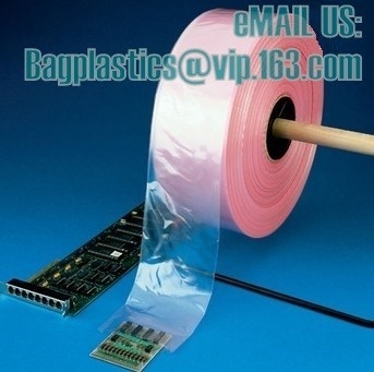 Poly tubing with customer printing and anti static tube film, gusset poly tubing on roll Conductive Poly Tubing from Pre