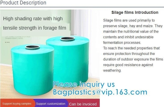 UV Resistant Preserve Silage, Hay, Maize Protection Wrap Film Agriculture Grass Bale Pack Silage Stretch Film