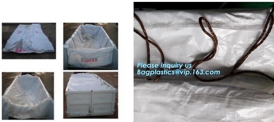 6Mil Drawstring White Waterproof Dumpster Container Liners, Recycled PE Dumpster Container Liners For Garbage Disposable