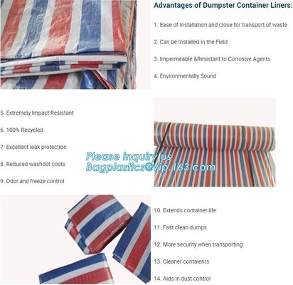 6Mil Drawstring White Waterproof Dumpster Container Liners, Recycled PE Dumpster Container Liners For Garbage Disposable